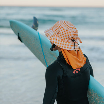 Orange Gingham Surf Hat
